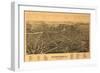 Watertown, New York - Panoramic Map-Lantern Press-Framed Art Print