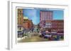 Watertown, New York - View of the Public Square-Lantern Press-Framed Art Print