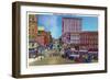 Watertown, New York - View of the Public Square-Lantern Press-Framed Art Print