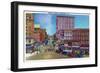 Watertown, New York - View of the Public Square-Lantern Press-Framed Art Print