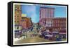 Watertown, New York - View of the Public Square-Lantern Press-Framed Stretched Canvas