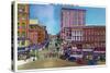 Watertown, New York - View of the Public Square-Lantern Press-Stretched Canvas