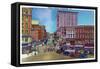 Watertown, New York - View of the Public Square-Lantern Press-Framed Stretched Canvas