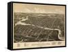 Watertown, Wisconsin - Panoramic Map-Lantern Press-Framed Stretched Canvas