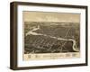 Watertown, Wisconsin - Panoramic Map-Lantern Press-Framed Art Print