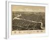 Watertown, Wisconsin - Panoramic Map-Lantern Press-Framed Art Print