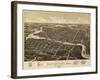 Watertown, Wisconsin - Panoramic Map-Lantern Press-Framed Art Print