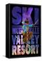 Waterville Valley Resort, NH - Milky Way Skier-Lantern Press-Framed Stretched Canvas