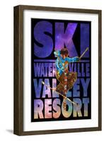 Waterville Valley Resort, NH - Milky Way Skier-Lantern Press-Framed Art Print