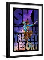 Waterville Valley Resort, NH - Milky Way Skier-Lantern Press-Framed Art Print