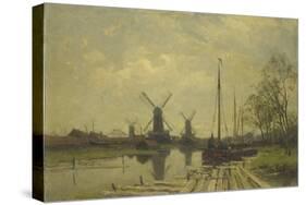 Waterway Near the Baarsjes, Amsterdam-Jan Hillebrand Wijsmuller-Stretched Canvas