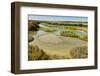 Waterways and cracked mud in the salt marshes of the island's west, near Le Griveau, Ars en Re, Ile-Robert Francis-Framed Photographic Print