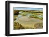Waterways and cracked mud in the salt marshes of the island's west, near Le Griveau, Ars en Re, Ile-Robert Francis-Framed Photographic Print