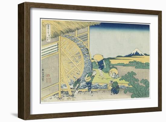 Waterwheel at Onden, 1831-1834-Katsushika Hokusai-Framed Giclee Print