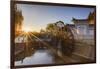 Waterwheels at dawn, Lijiang, UNESCO World Heritage Site, Yunnan, China, Asia-Ian Trower-Framed Photographic Print