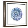 Watery Blue Mandala 1-Lora Gold-Framed Art Print