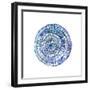 Watery Blue Mandala 1-Lora Gold-Framed Art Print