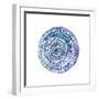 Watery Blue Mandala 1-Lora Gold-Framed Art Print