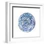 Watery Blue Mandala 1-Lora Gold-Framed Art Print