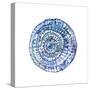 Watery Blue Mandala 1-Lora Gold-Stretched Canvas
