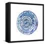 Watery Blue Mandala 1-Lora Gold-Framed Stretched Canvas