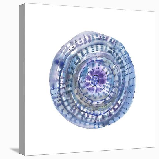 Watery Blue Mandala 2-Lora Gold-Stretched Canvas