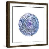 Watery Blue Mandala 2-Lora Gold-Framed Art Print