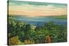 Watkins Glen, New York - Seneca Lake View-Lantern Press-Stretched Canvas