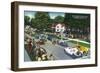Watkins Glen, New York - Starting Line at the Grand Prix Auto Race-Lantern Press-Framed Art Print