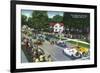 Watkins Glen, New York - Starting Line at the Grand Prix Auto Race-Lantern Press-Framed Art Print