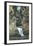 Watkins Glen, New York - State Park View of Curtain and Cavern Cascades-Lantern Press-Framed Art Print