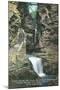 Watkins Glen, New York - State Park View of Curtain and Cavern Cascades-Lantern Press-Mounted Art Print