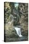 Watkins Glen, New York - State Park View of Curtain and Cavern Cascades-Lantern Press-Stretched Canvas