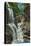 Watkins Glen, New York - View of Rainbow Falls and Bridge-Lantern Press-Stretched Canvas