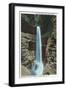 Watkins Glen, New York - View of Spectacular Cavern Cascade-Lantern Press-Framed Art Print