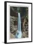 Watkins Glen, New York - View of Spectacular Cavern Cascade-Lantern Press-Framed Art Print