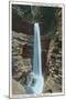Watkins Glen, New York - View of Spectacular Cavern Cascade-Lantern Press-Mounted Art Print