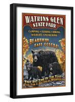 Watkins Glen State Park, New York - Bear Family-Lantern Press-Framed Art Print