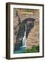 Watkins Glen State Park, New York - Entrance Cascade and Sentry Bridge-Lantern Press-Framed Art Print