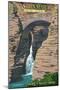 Watkins Glen State Park, New York - Entrance Cascade and Sentry Bridge-Lantern Press-Mounted Art Print