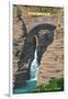 Watkins Glen State Park, New York - Entrance Cascade and Sentry Bridge-Lantern Press-Framed Art Print