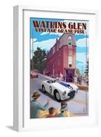 Watkins Glen State Park, New York - Vintage Grand Prix-Lantern Press-Framed Art Print