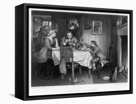 Watt's First Experiment, 18th Century-Herbert Bourne-Framed Stretched Canvas