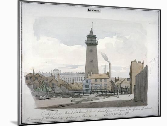 Watt's Shot Tower, Lambeth, London, 1813-null-Mounted Giclee Print