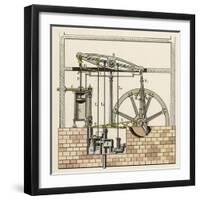 Watt's Steam Engine Circa 1765-W. Weiler-Framed Art Print