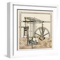 Watt's Steam Engine Circa 1765-W. Weiler-Framed Art Print