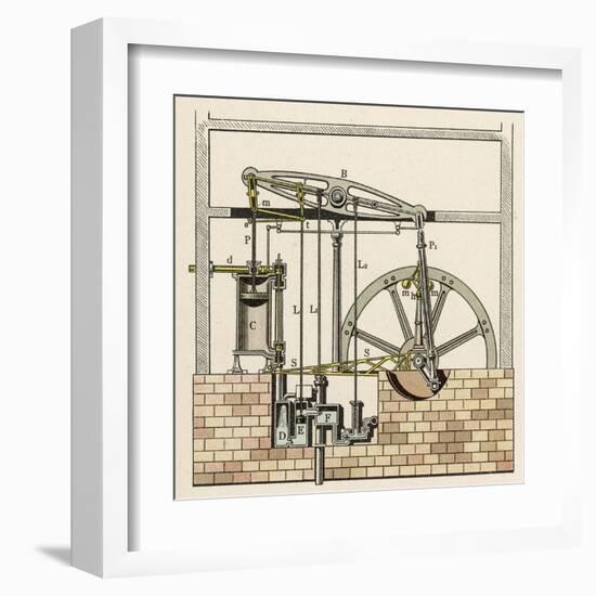 Watt's Steam Engine Circa 1765-W. Weiler-Framed Art Print