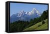 Watzmann Mountain, 2713m, Berchtesgaden, Upper Bavaria, Bavaria, Germany, Europe-Hans-Peter Merten-Framed Stretched Canvas