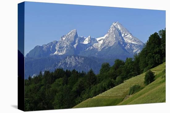 Watzmann Mountain, 2713m, Berchtesgaden, Upper Bavaria, Bavaria, Germany, Europe-Hans-Peter Merten-Stretched Canvas