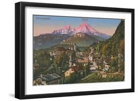 Watzmann Mountain in Berchtesgaden, Germany. Postcard Sent in 1913-German photographer-Framed Giclee Print